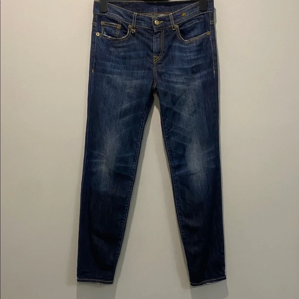 R13 Relaxed Skinny Jeans Blue Made in Italy Sz 25 Tapered Ankle - Picture 13 of 16